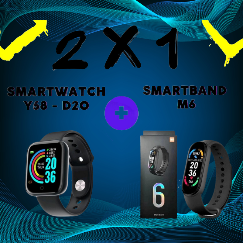 Compra 1 y llévate 2 - Smartwatch Y68 + Smartband M7 Smartwatch Y68 + Smartband M7