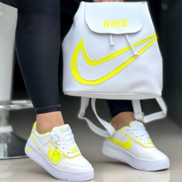 Nike Force One  Llavero Blanco Amarillo